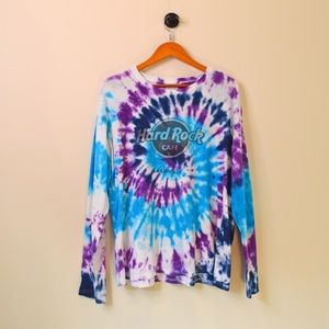 Hand dyed tie dye Hard Rock Cafe long sleeve